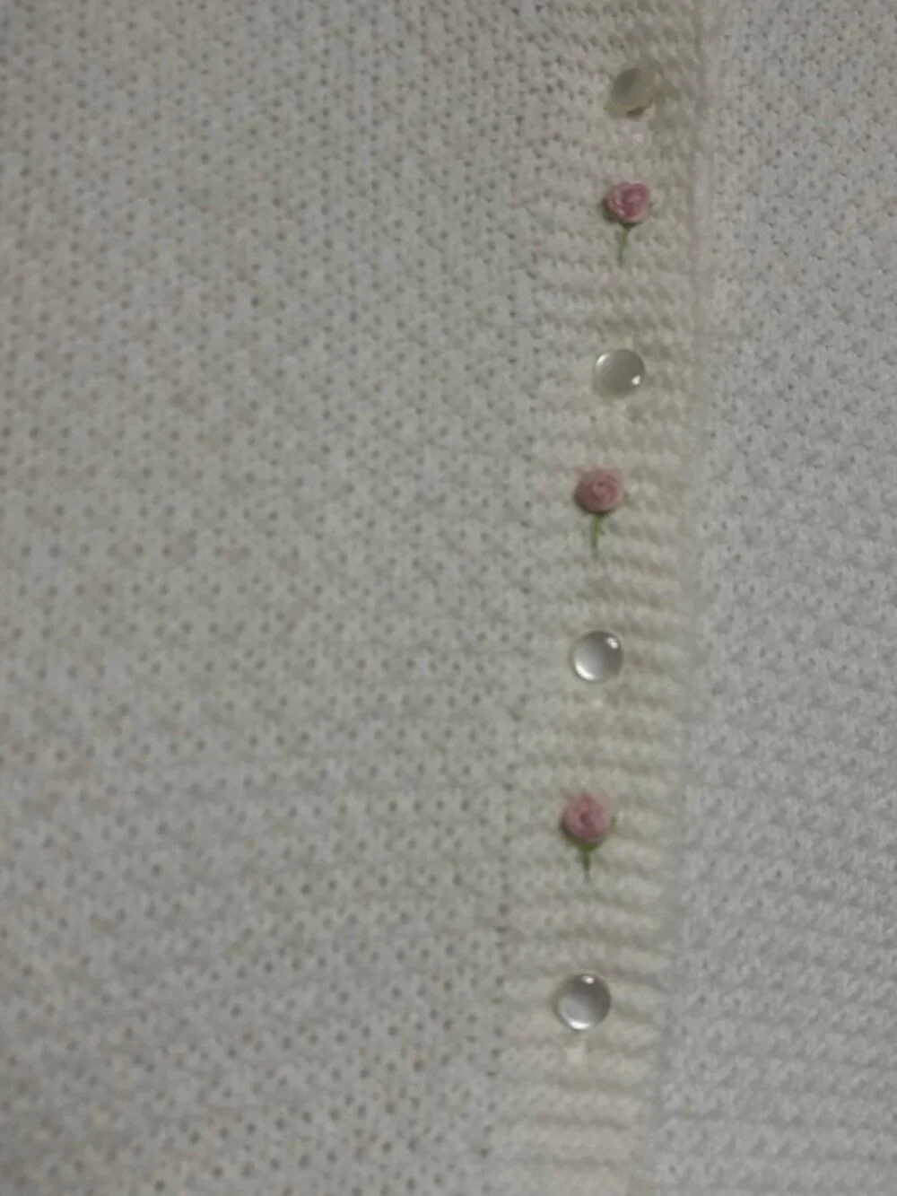 1960s Julius Berger Knit Sweater Cape Poncho Size 4-6 Kids Girls Acrylic Roses